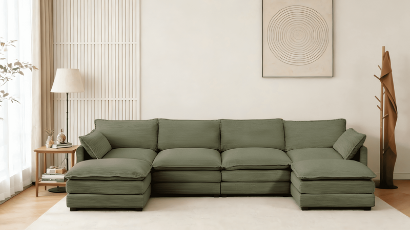 Cozy & Classy: Styling Your Living Room with a Corduroy Sectional