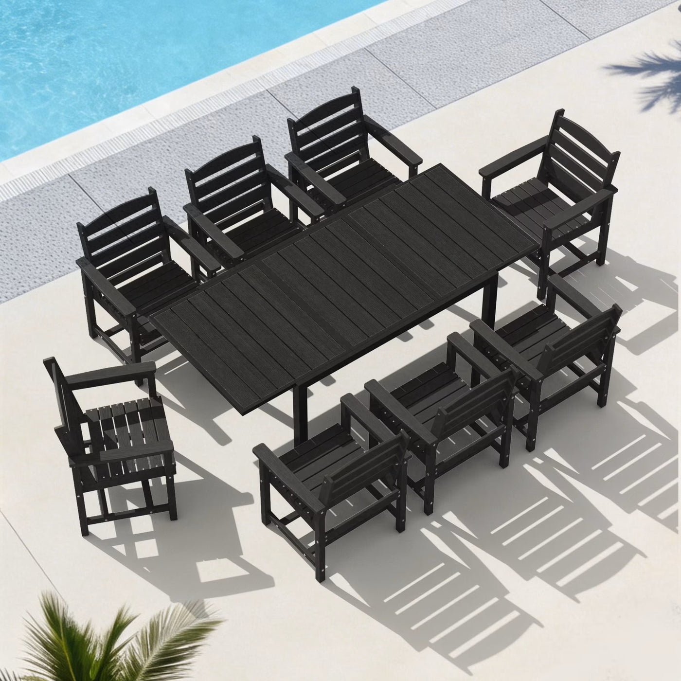9 PC Expandable Outdoor Dining Set