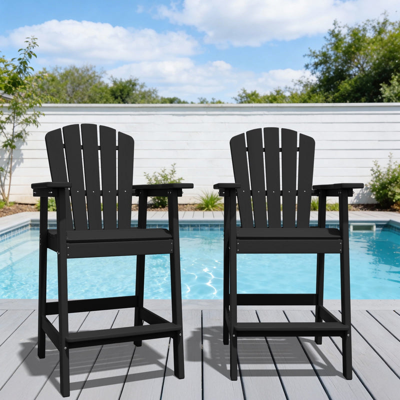 Bar-height Adirondack Chair Set of 2 with Connecting Table