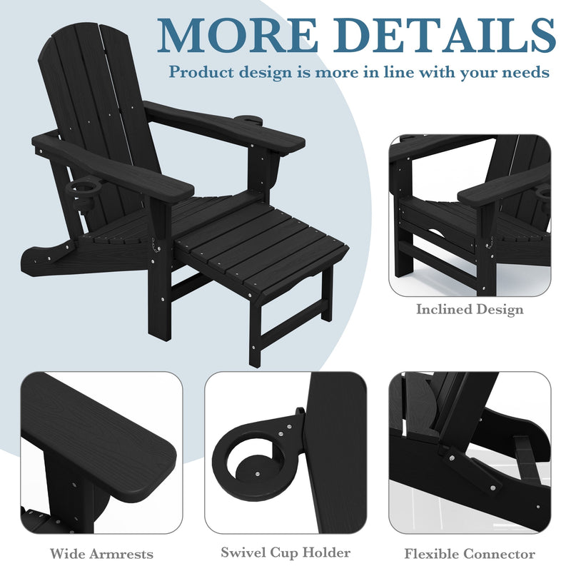 Reclining Adirondack Chair with Ottoman