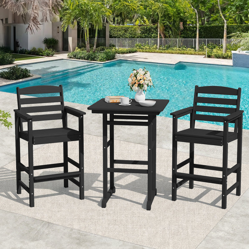 Outdoor 3-Piece Bar Table and Chairs Set