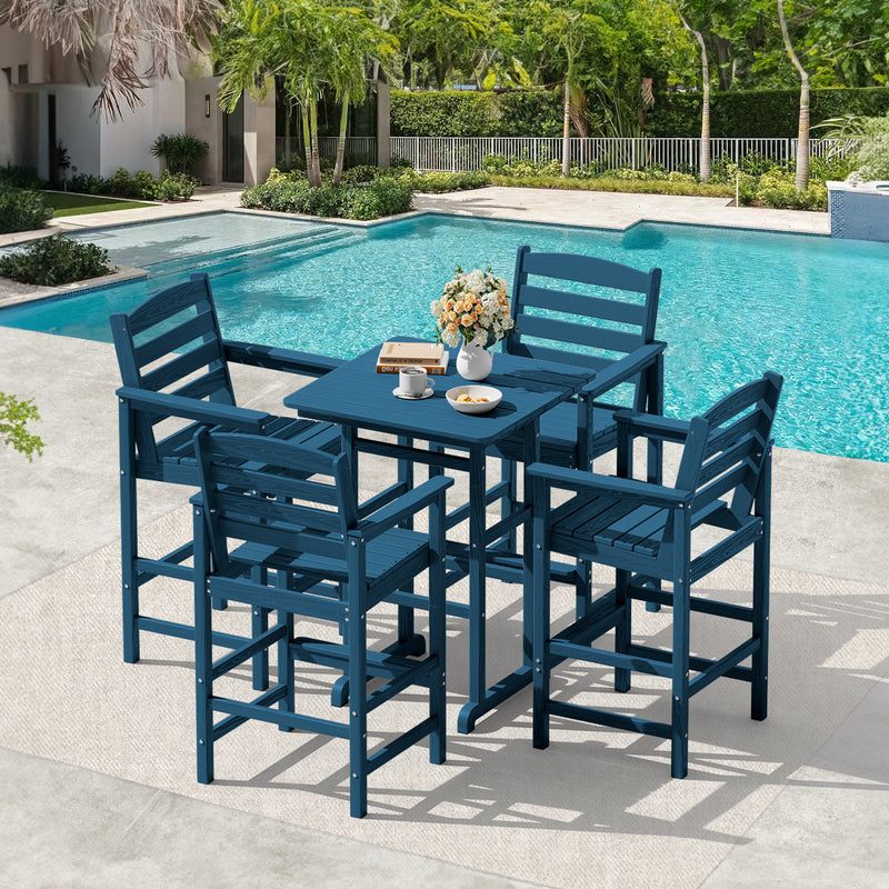 Outdoor 5-Piece Bar Table and Chairs Set
