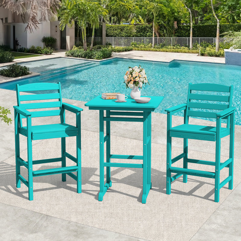 Outdoor 3-Piece Bar Table and Chairs Set