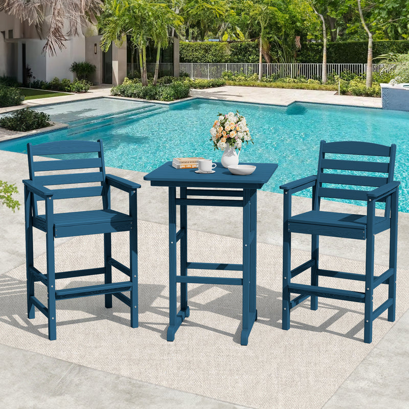 Outdoor 3-Piece Bar Table and Chairs Set