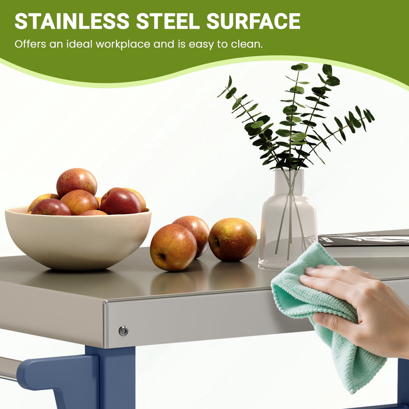 Outdoor Serving Cart with Stainless Steel Top