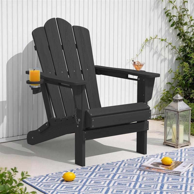 Folding Adirondack Chair with Dual Cup Holders