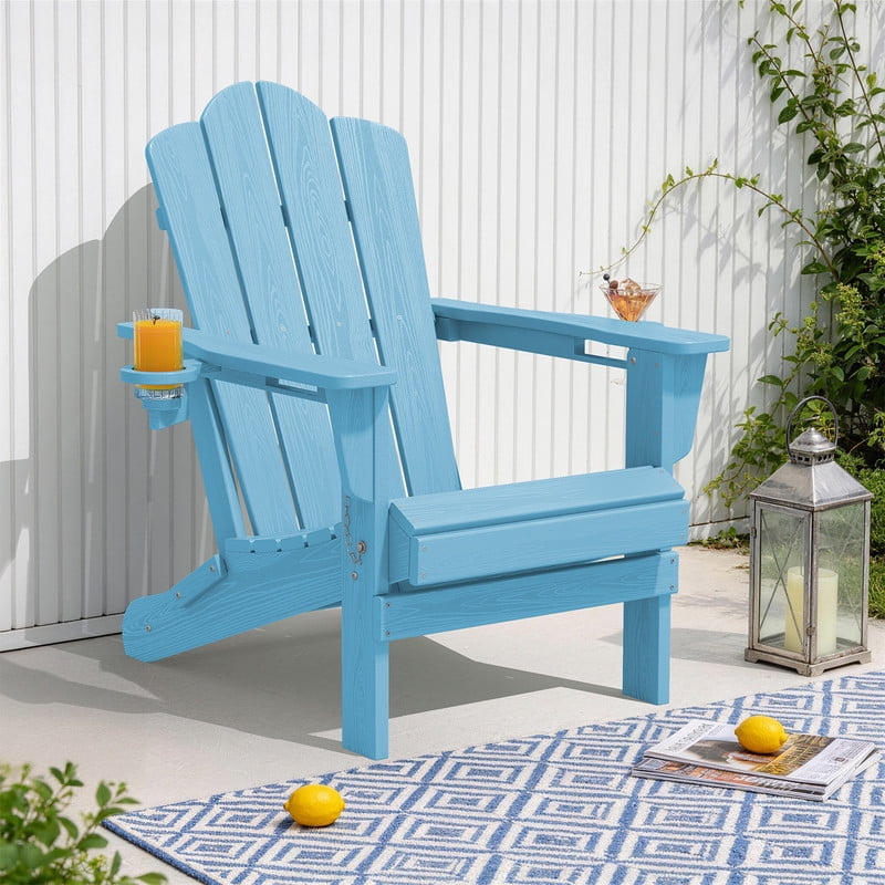 Folding Adirondack Chair with Dual Cup Holders