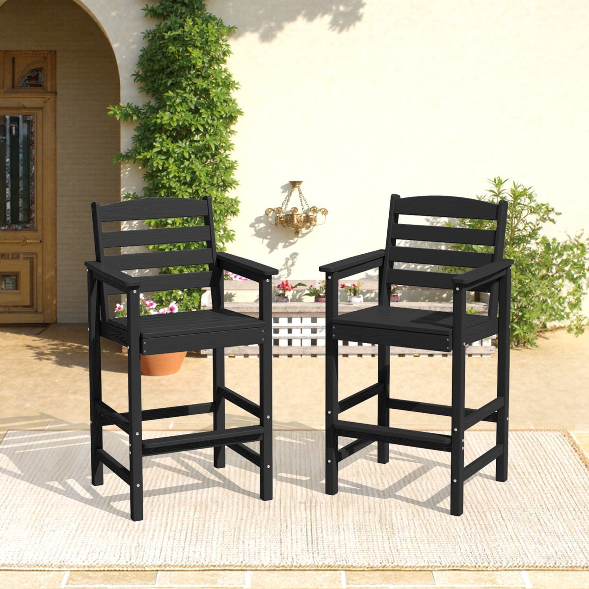 Outdoor Tall Bar Armchair Set of 2