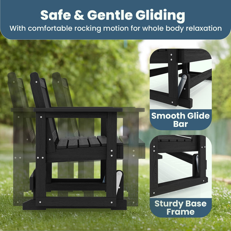 Outdoor 2-Person Glider Bench with Armrests
